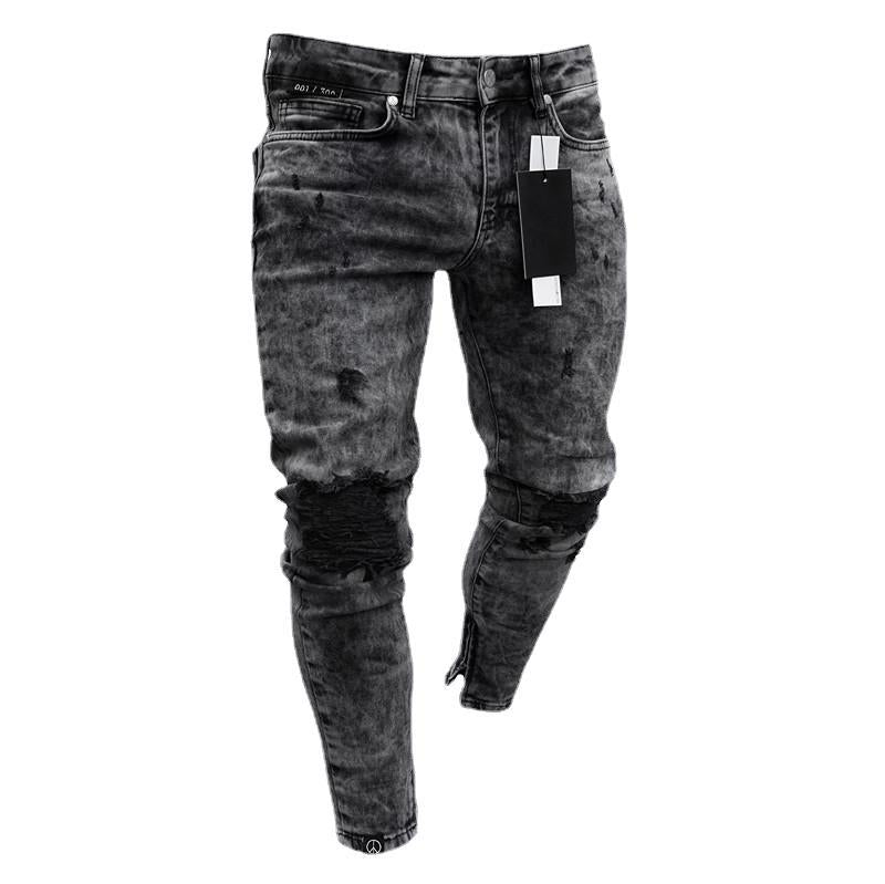 Herren Skinny Jeans mit modischen Used-Effekten R&B