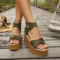 Damen Wedge-Sandalen mit eleganten Kreuzriemen und komfortabel gepolsterter Sohle R&B