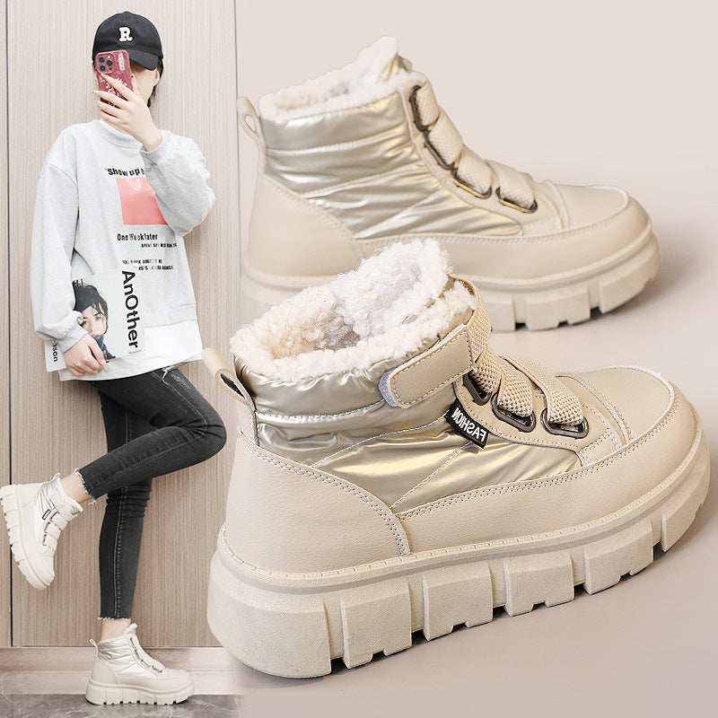 Damen Winterstiefel mit warmem Fleece-Futter und praktischen Klettverschlüssen R&B