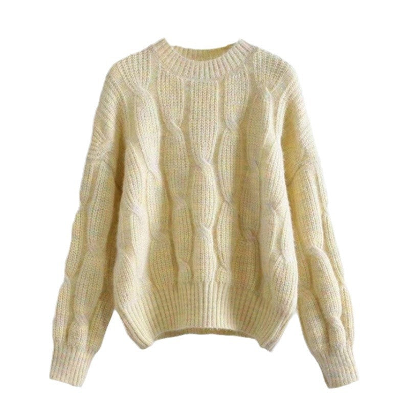 Damen Grobstrickpullover mit innovativem Wellenmuster R&B