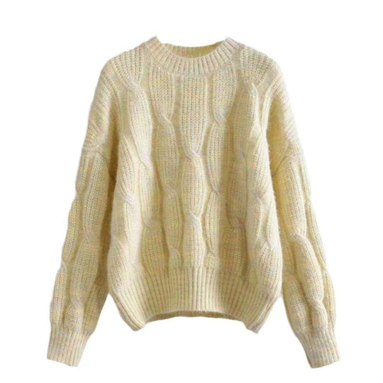Damen Grobstrickpullover mit innovativem Wellenmuster R&B
