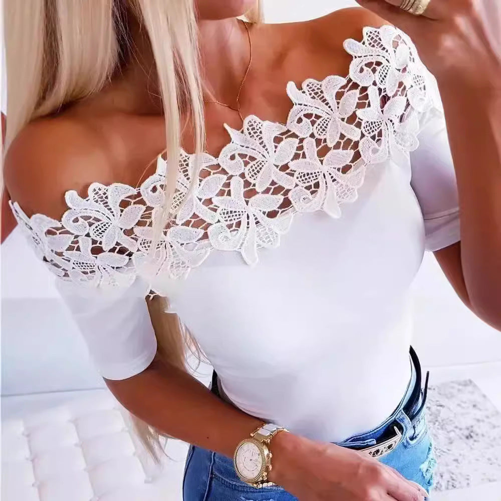 Damen Eleganter Body mit Spitzendetails R&B