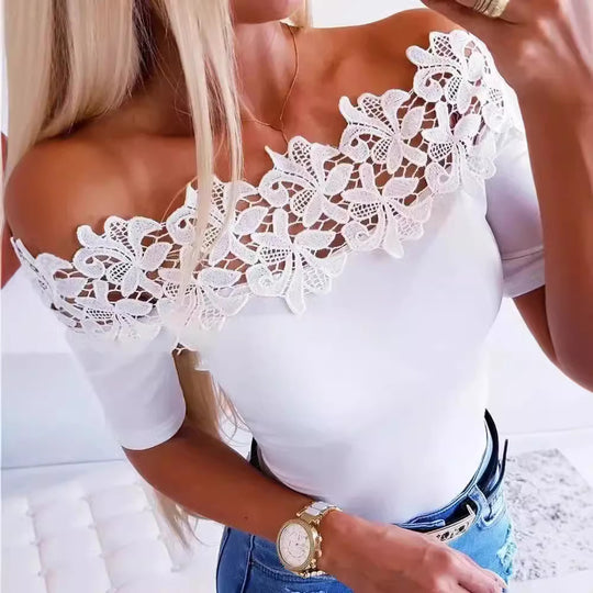 Damen Eleganter Body mit Spitzendetails R&B