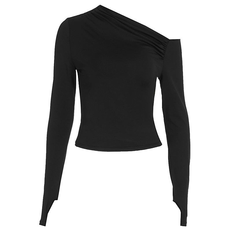 Damen Elegantes asymmetrisches Langarmoberteil R&B