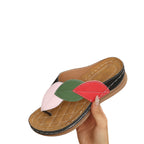 Damen Komfortable und stilvolle Zehentrenner-Sandalen mit einzigartigem Blattdesign R&B