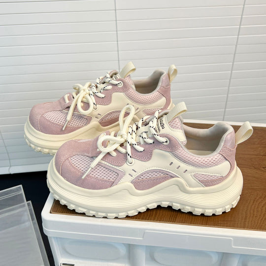 Damen Sportliche Chunky Sneakers mit atmungsaktivem Mesh und verstärktem Fersenbereich R&B