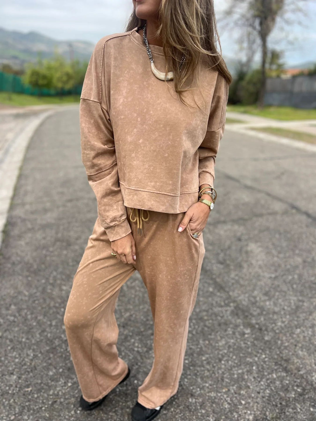 Damen Lässiger Sweatanzug im Vintage-Look R&B