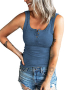 Damen komfortables Trägershirt mit Knopfdetails R&B