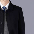 Herren klassischer Übergangs-Mantel aus hochwertigem Wollgemisch R&B