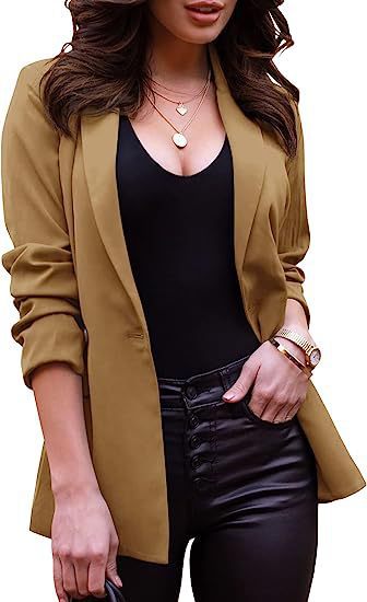 Damen modischer Blazer mit tailliertem Schnitt und schmalen Revers R&B