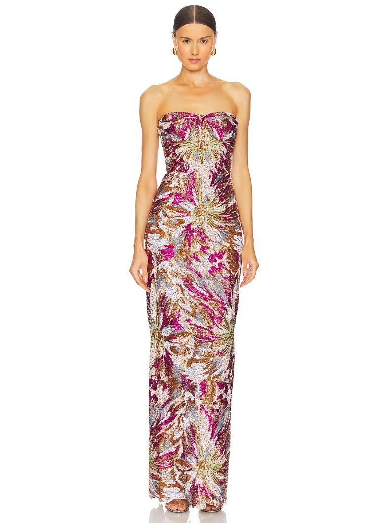 Damen Glamouröses Abendkleid mit schillernden Pailletten und taillierter Silhouette R&B