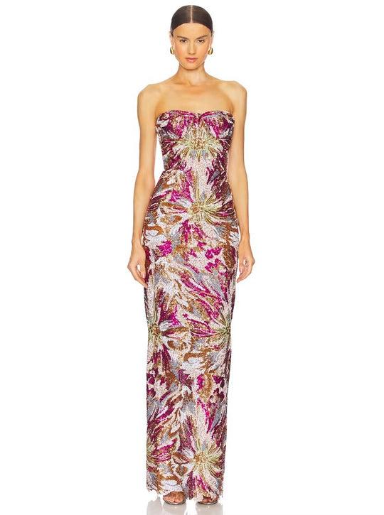 Damen Glamouröses Abendkleid mit schillernden Pailletten und taillierter Silhouette R&B