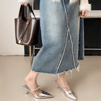 Damen Pumps mit funkelndem Riemen und spitzem Zehenbereich R&B