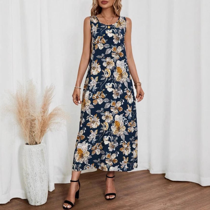 Damen Langes Sommerkleid mit floralem Muster und elegantem Schnitt R&B