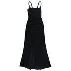 Damen elegante Maxi-Abendrobe mit seitlichem Schlitz und taillierter Silhouette EB