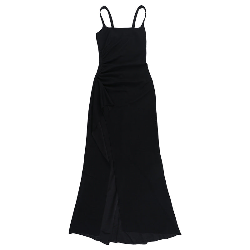Damen elegante Maxi-Abendrobe mit seitlichem Schlitz und taillierter Silhouette EB