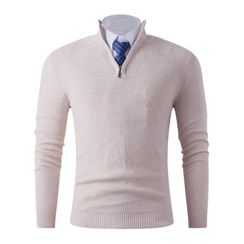 Herren Strickpullover mit modernem Stehkragen und strukturiertem Design R&B