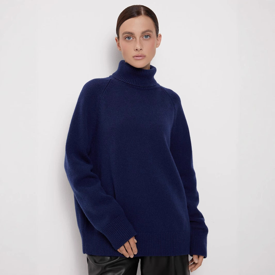 Damen Oversized Rollkragenpullover R&B