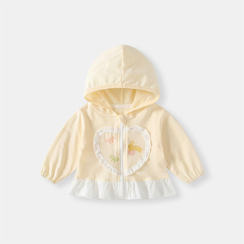 Unisex nan leichte Kapuzen-Windjacke für Kinder mit elastischem Saum und Reißverschluss R&B