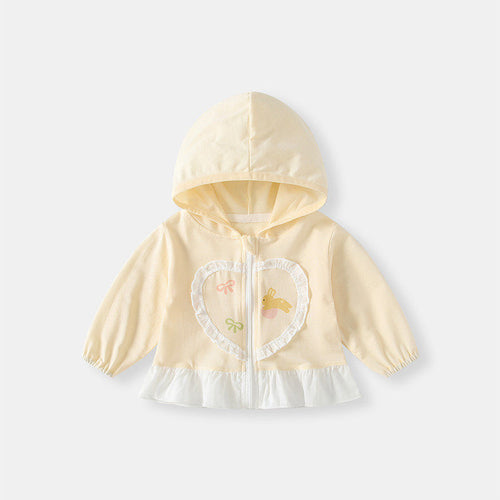 Unisex nan leichte Kapuzen-Windjacke für Kinder mit elastischem Saum und Reißverschluss R&B