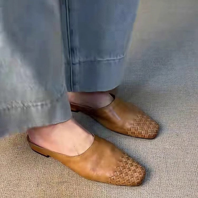 Damen Mules mit geflochtenem Design und bequemer Sohle R&B