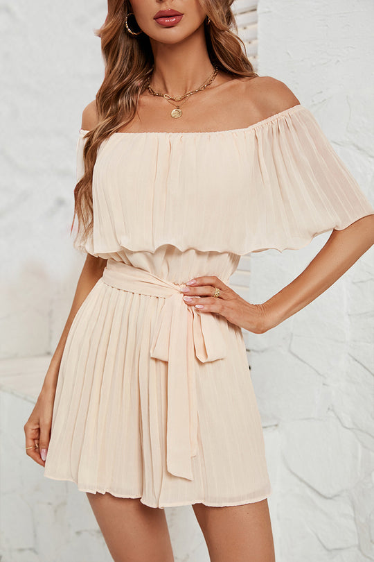 Damen Jumpsuit mit eleganter Rüsche und verstellbarem Taillengürtel R&B
