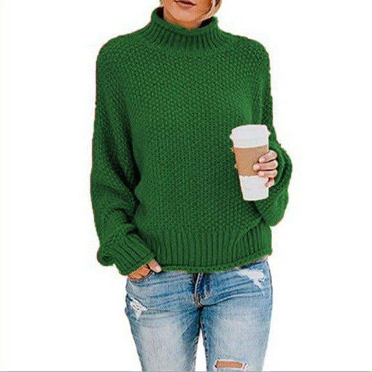 Damen Gemütlicher Pullover mit hohem Kragen und strukturierter Maschenoptik R&B