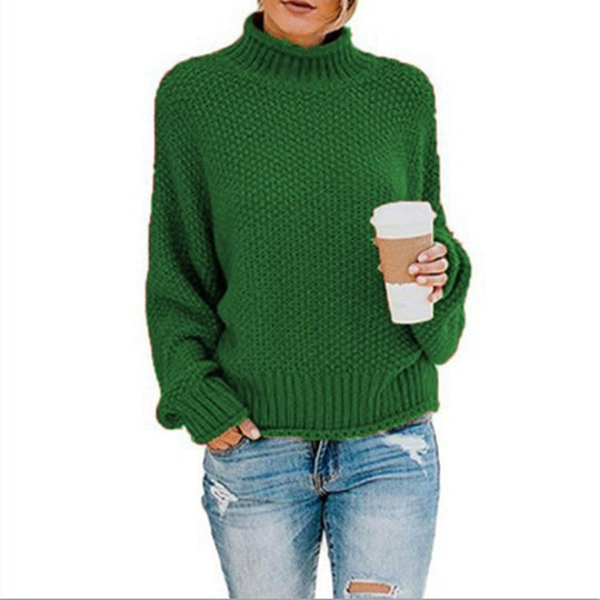 Damen Gemütlicher Pullover mit hohem Kragen und strukturierter Maschenoptik R&B