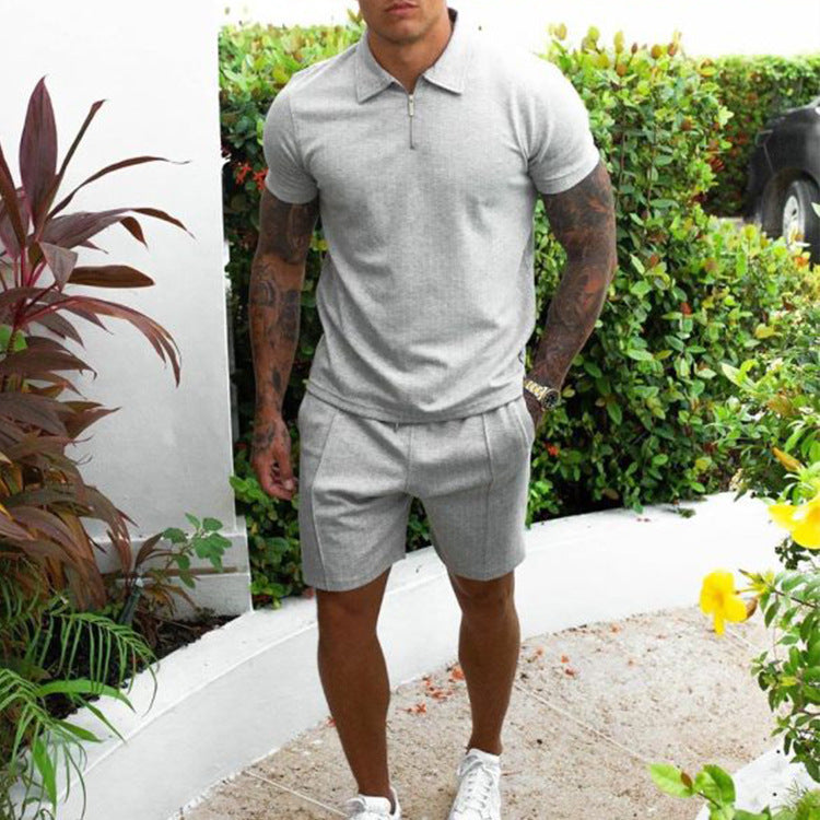 Herren Poloshirt und Shorts Set R&B