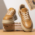 Damen Elegante Leder Sneakers mit gedämpfter Sohle R&B