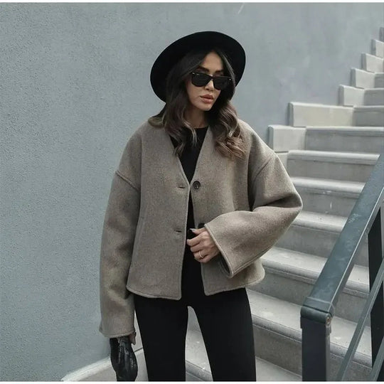 Damen Oversized Wolle-Blazer R&B