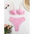 Damen Push-Up-Bikini mit Raffung und eleganten Trägern R&B