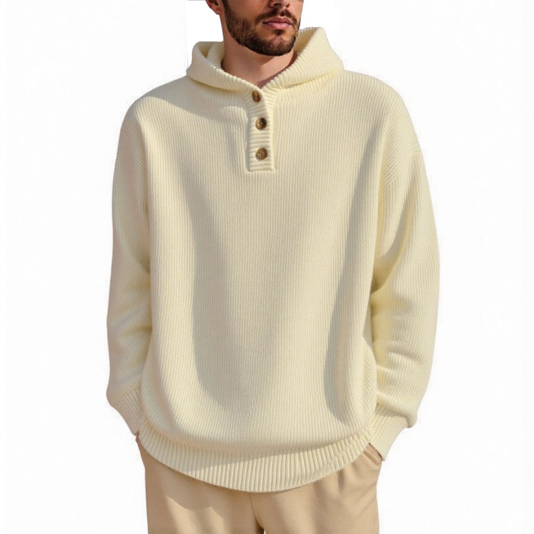Herren Kapuzenpullover mit strukturiertem Zopfmuster R&B