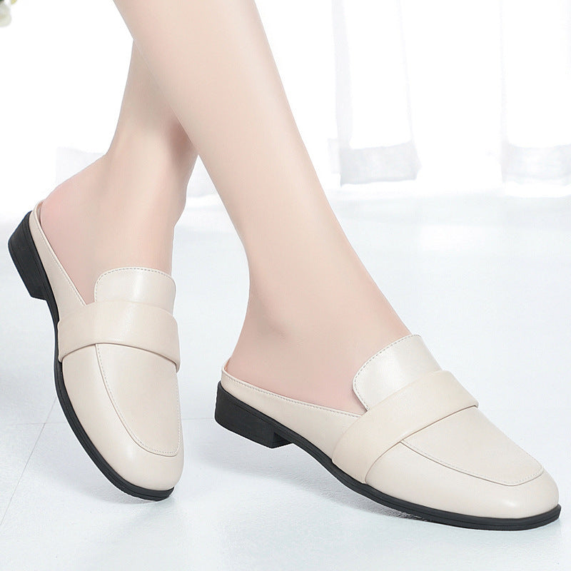 Damen Komfortable Slipper aus hochwertigem Leder mit schickem Riemen R&B