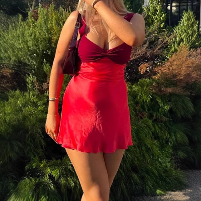 Damen Sommerliches Minikleid mit schickem Schnitt und elegantem Oberteil R&B