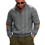 Herren gestrickter Pullover mit Kontrastdetails und modernem Knopfverschluss R&B