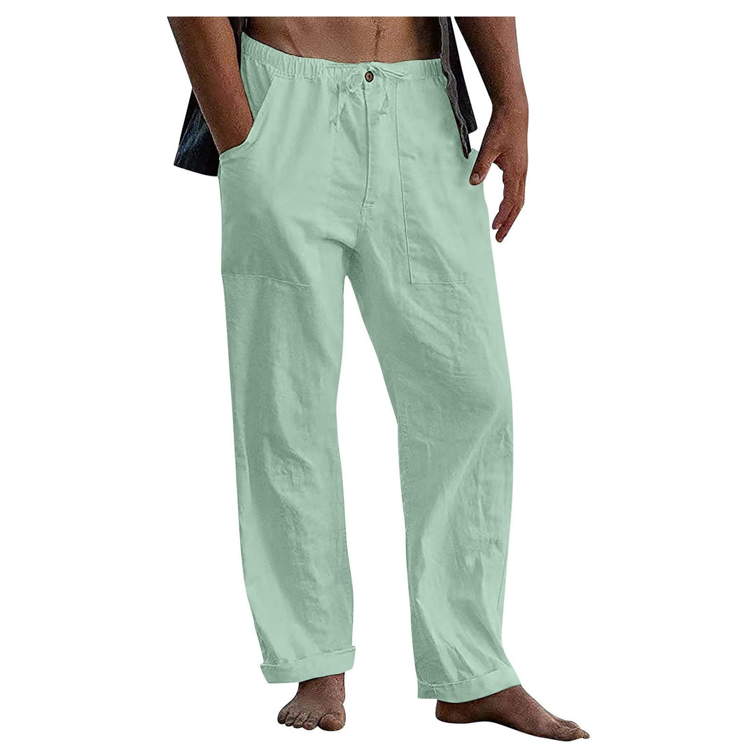 Herren Relaxed Fit Leinenhose mit elastischem Bund und praktischen Taschen R&B