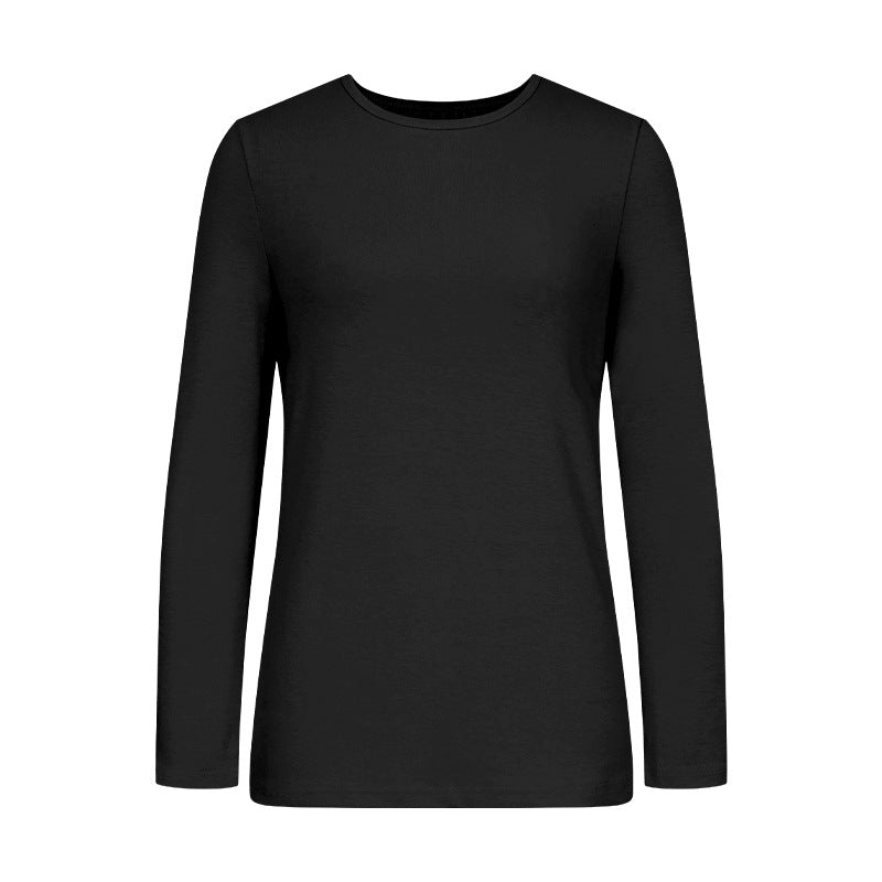 Damen Langarm-T-Shirt aus hochwertiger Baumwolle mit Rundhalsausschnitt R&B