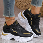 Damen Sportliche Sneaker mit modischem Metallic-Detail und dämpfender Sohle R&B