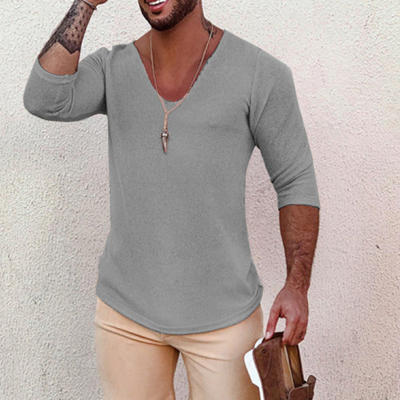Herren V-Ausschnitt Shirt mit innovativem Strukturdesign R&B