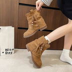 Damen Elegante Ankle Boots aus hochwertigem Wildleder mit dekorativem Tassel-Detail R&B
