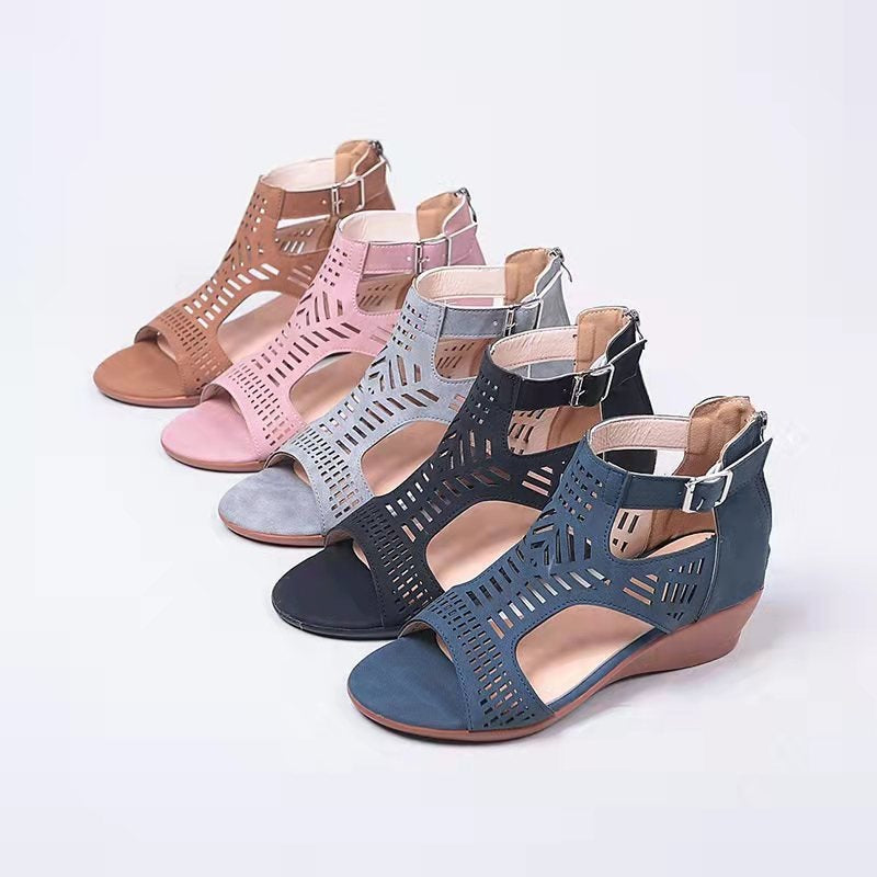 Damen Wedge-Sandalen mit modischem Cut-Out-Design und rutschfester Sohle R&B