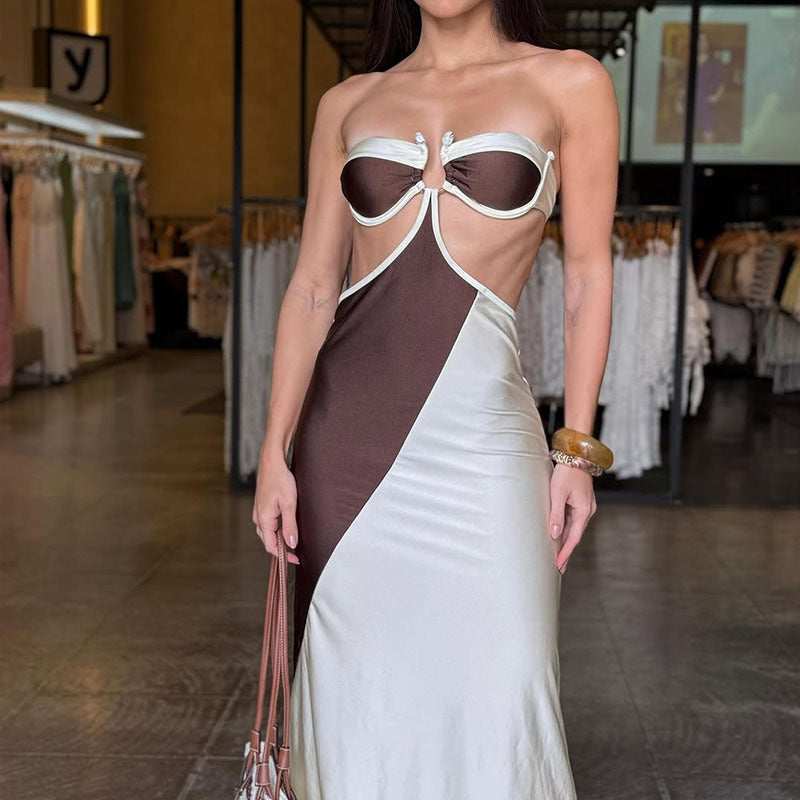 Damen Cut-Out Abendkleid R&B