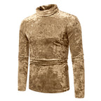 Herren eleganter Rollkragenpullover aus samtigem Stoff R&B