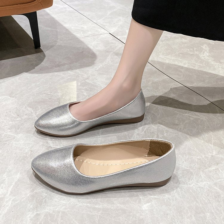 Damen elegante Ballerinas mit schimmerndem Obermaterial R&B