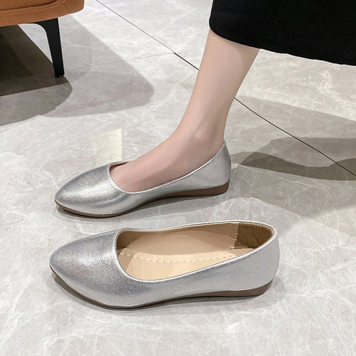 Damen elegante Ballerinas mit schimmerndem Obermaterial R&B