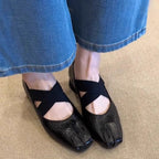 Damen elegante Ballerina-Schuhe mit modernem Riemendesign und komfortablem Absatz