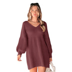 Damen Off-Shoulder Strickkleid R&B
