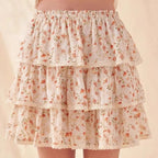 Damen schwingender Minirock mit floralen Rüschendetails R&B