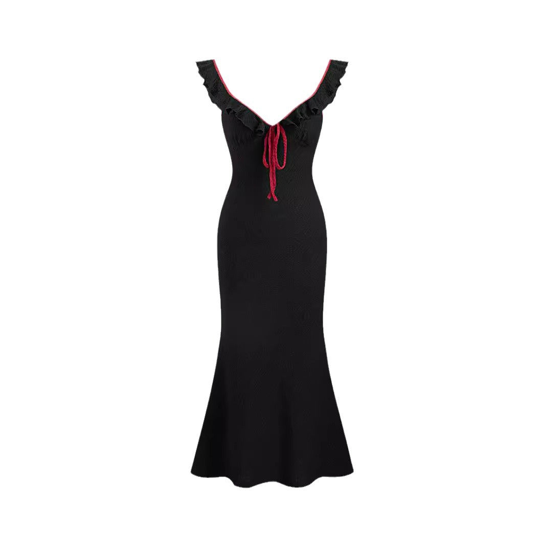 Damen Fließendes Maxikleid mit Rüschendetails R&B